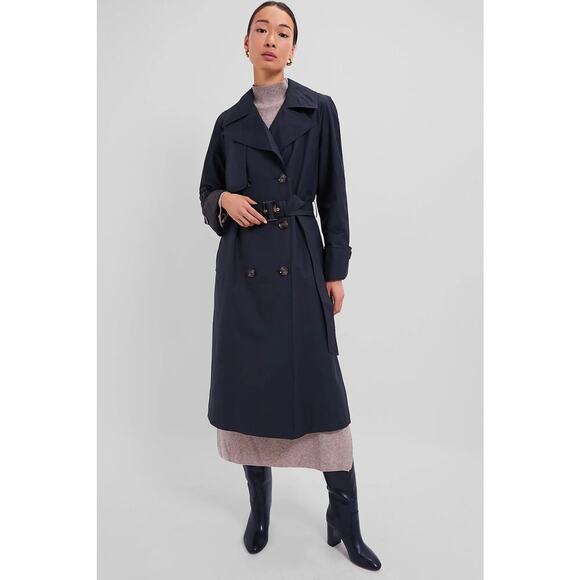 Barbour Black Gwyn Showerproof Trench Coat